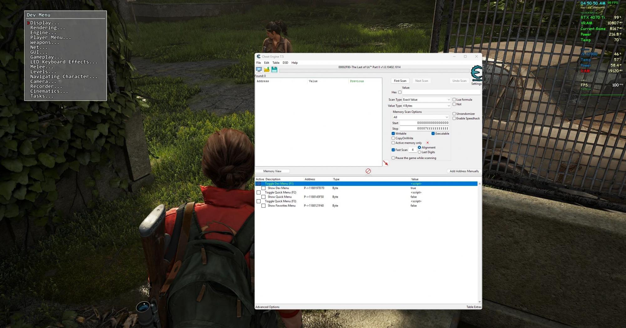 The Last of Us Part II Remastered Dev Menu Mod v1.0