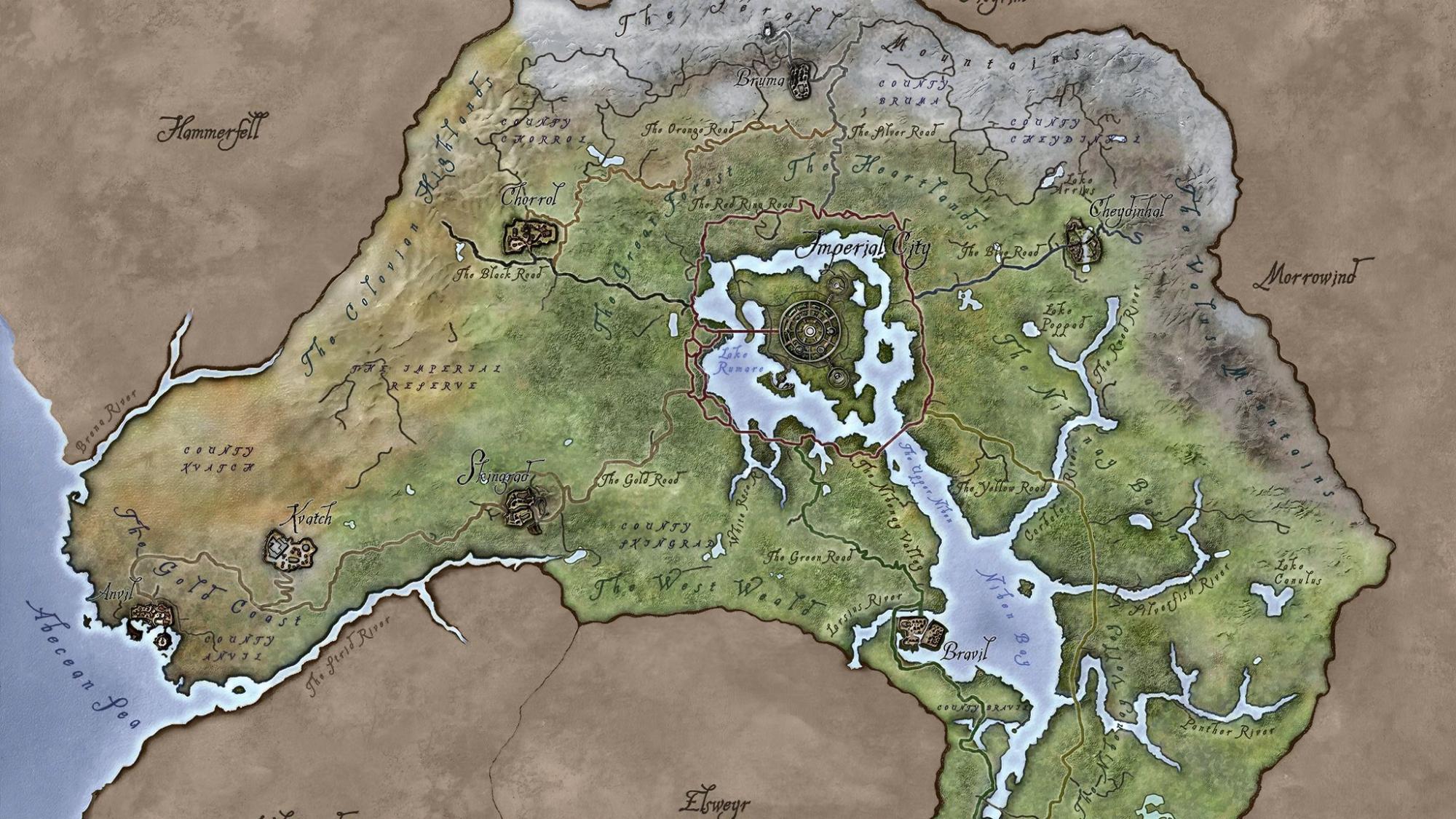 The Elder Scrolls IV: Oblivion Remastered A More Complete World Map Mod v2.0
